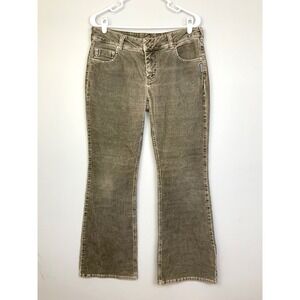 VTG 90s Silver Jeans Co Sz 33x33 Gray Bootcut Corduroy Pants Western Glove Works